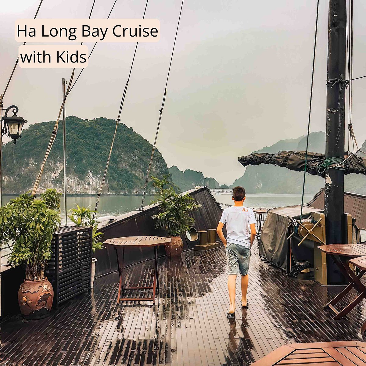 Cover image with the text "Ha Long Bay Cruise with kids" clicking this image will bring you to this post on Sas Crossing Countries.