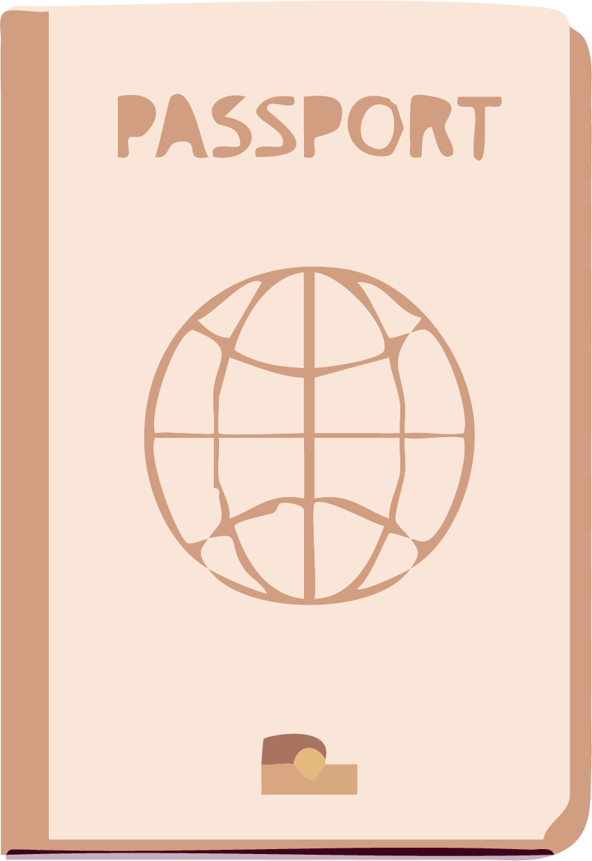 drawing of the cover of a passport