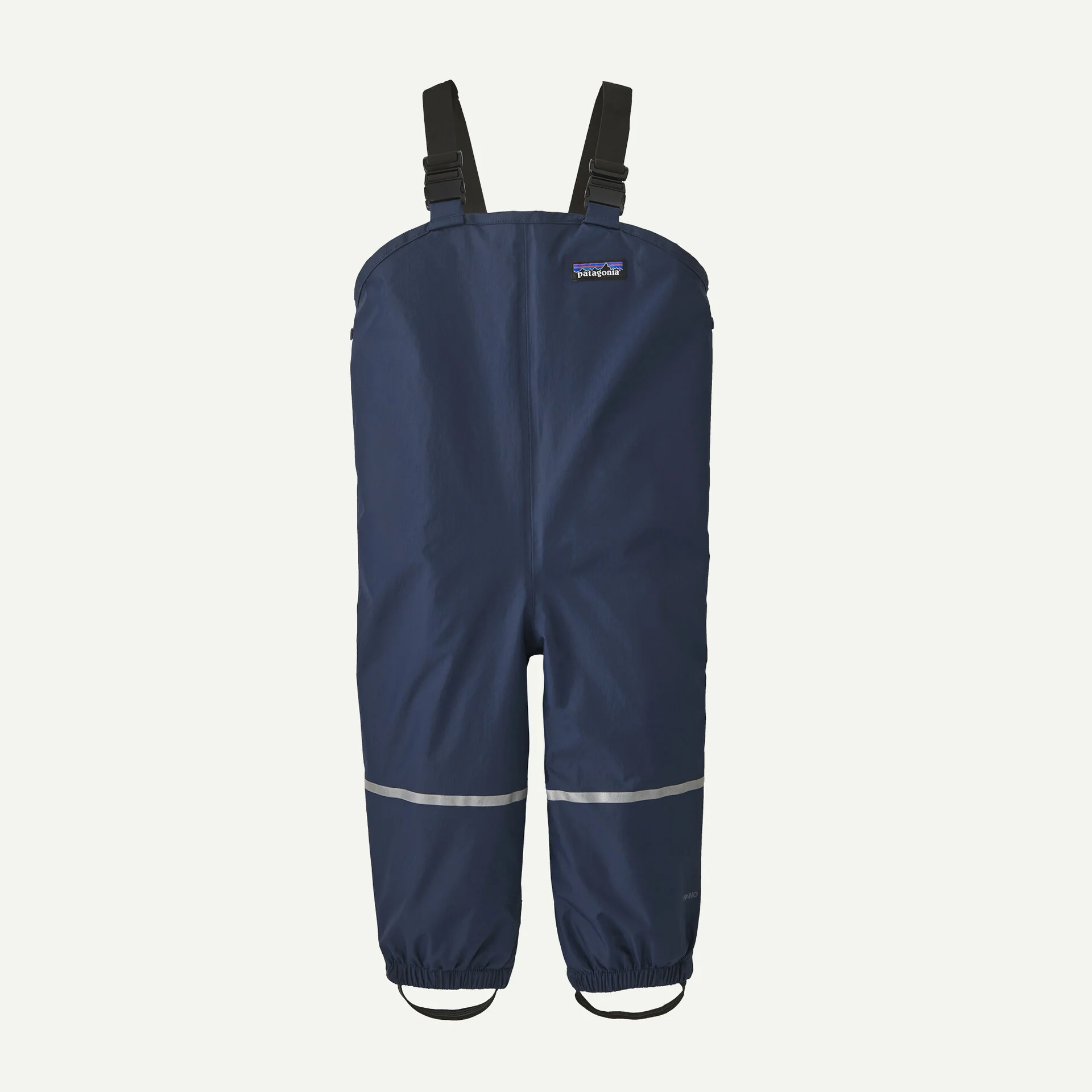 A product image for a pari of rain bibs for babies and toddlers from the brand Patagonia. Clicking this image will take you to the product page
