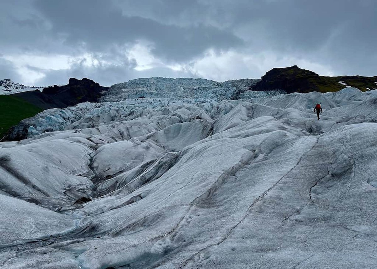 A person doing a glacier hike in Skaftafell