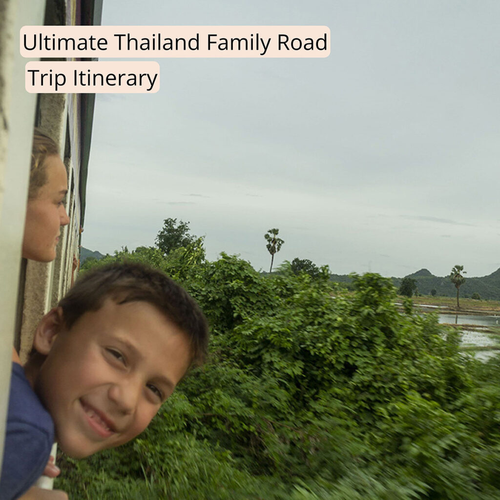Cover image with the text "Ultimate Thailand Family Road Trip Itinerary" clicking this image will bring you to this post on Sas Crossing Countries.